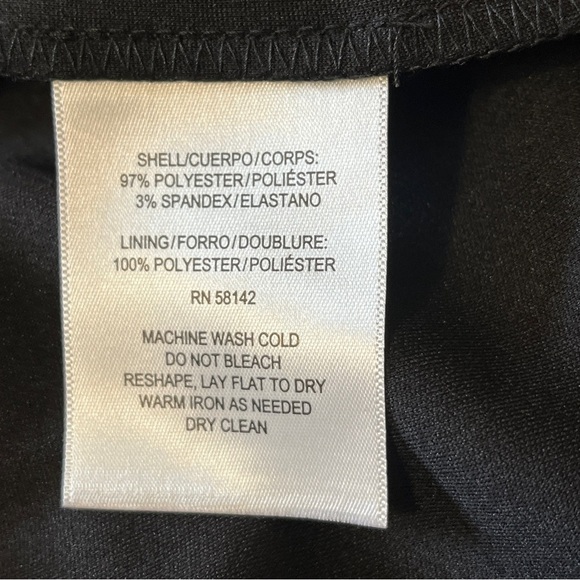 Maggy London Woman Puff Sleeve Sheath Knee Length Dress Black Size 2 #1336 - Picture 8 of 8